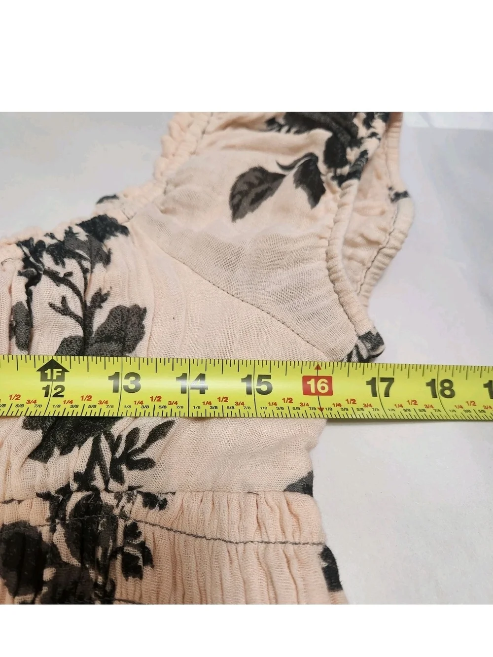 💐Free People Forget Me Not Midi Dress Sz M Peach Floral Cottagecore Smock Boho - Picture 12 of 16